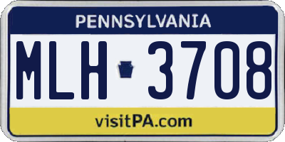 PA license plate MLH3708