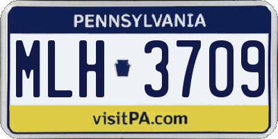 PA license plate MLH3709