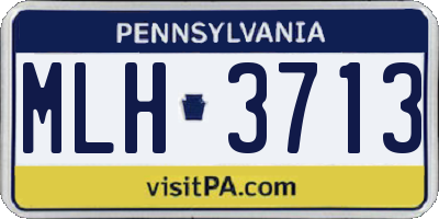 PA license plate MLH3713