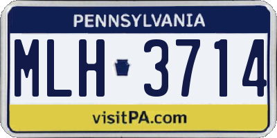 PA license plate MLH3714
