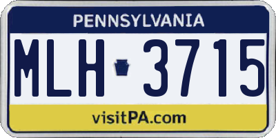 PA license plate MLH3715