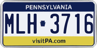 PA license plate MLH3716