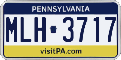 PA license plate MLH3717