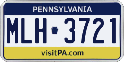 PA license plate MLH3721