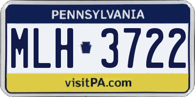 PA license plate MLH3722
