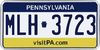 PA license plate MLH3723