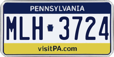 PA license plate MLH3724