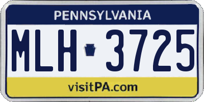 PA license plate MLH3725