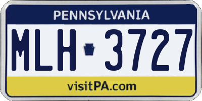 PA license plate MLH3727
