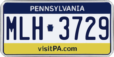 PA license plate MLH3729