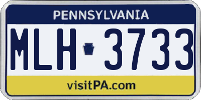 PA license plate MLH3733