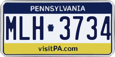 PA license plate MLH3734