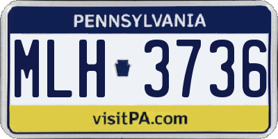 PA license plate MLH3736
