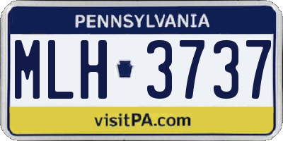 PA license plate MLH3737