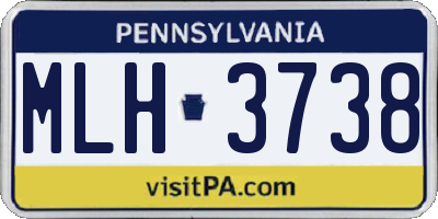 PA license plate MLH3738
