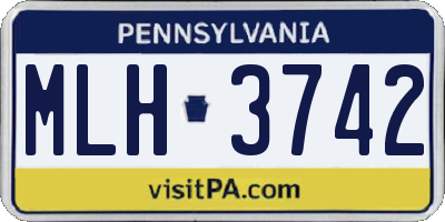 PA license plate MLH3742