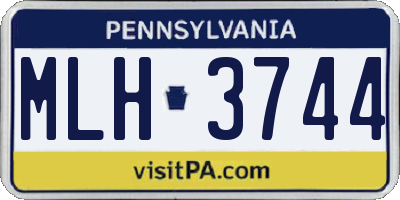 PA license plate MLH3744