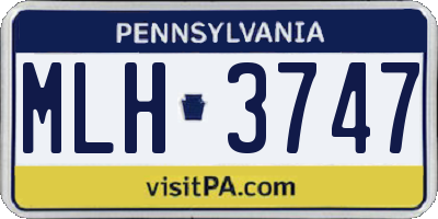 PA license plate MLH3747