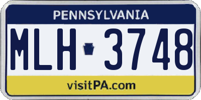 PA license plate MLH3748