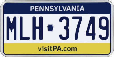 PA license plate MLH3749