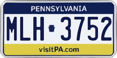PA license plate MLH3752
