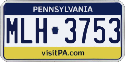 PA license plate MLH3753