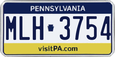 PA license plate MLH3754