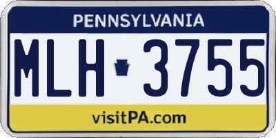 PA license plate MLH3755