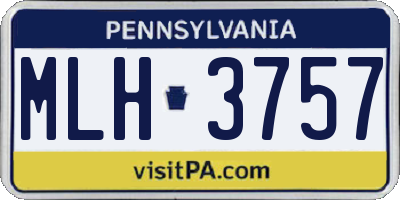 PA license plate MLH3757