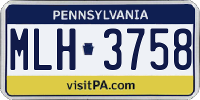 PA license plate MLH3758