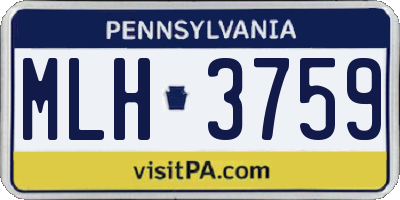 PA license plate MLH3759