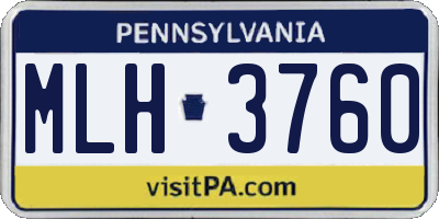 PA license plate MLH3760