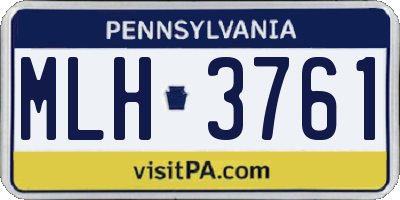 PA license plate MLH3761