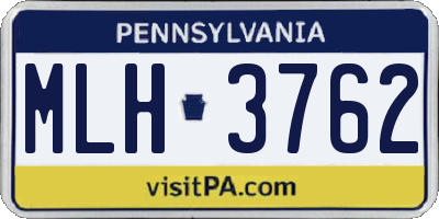 PA license plate MLH3762