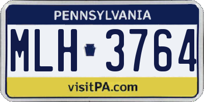 PA license plate MLH3764