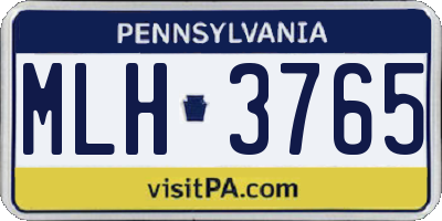 PA license plate MLH3765
