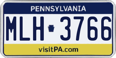 PA license plate MLH3766