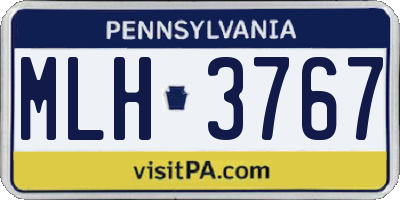PA license plate MLH3767