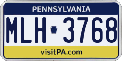 PA license plate MLH3768