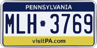 PA license plate MLH3769