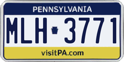 PA license plate MLH3771