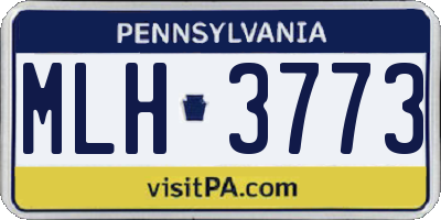 PA license plate MLH3773