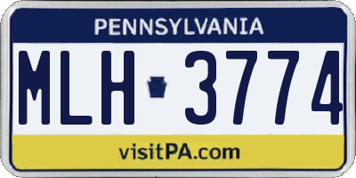 PA license plate MLH3774