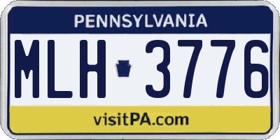 PA license plate MLH3776