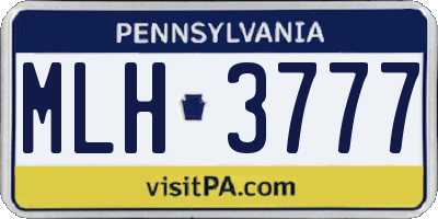 PA license plate MLH3777