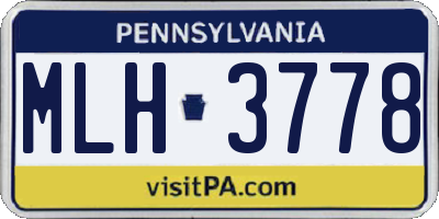 PA license plate MLH3778