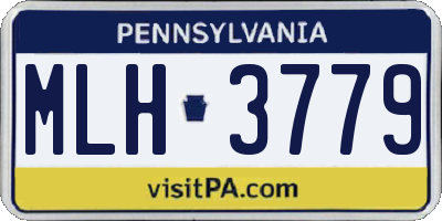 PA license plate MLH3779