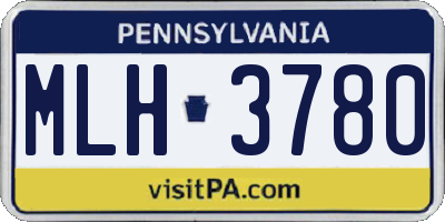 PA license plate MLH3780