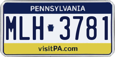 PA license plate MLH3781