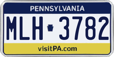 PA license plate MLH3782